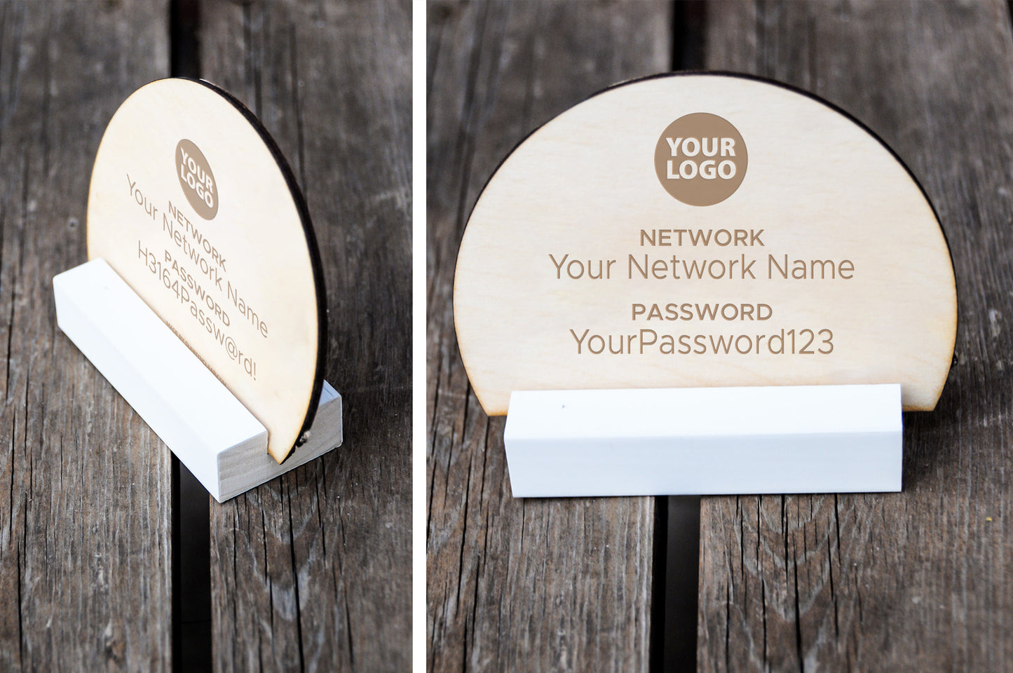 Custom WiFi Password Sign Using Your Logo, Wood