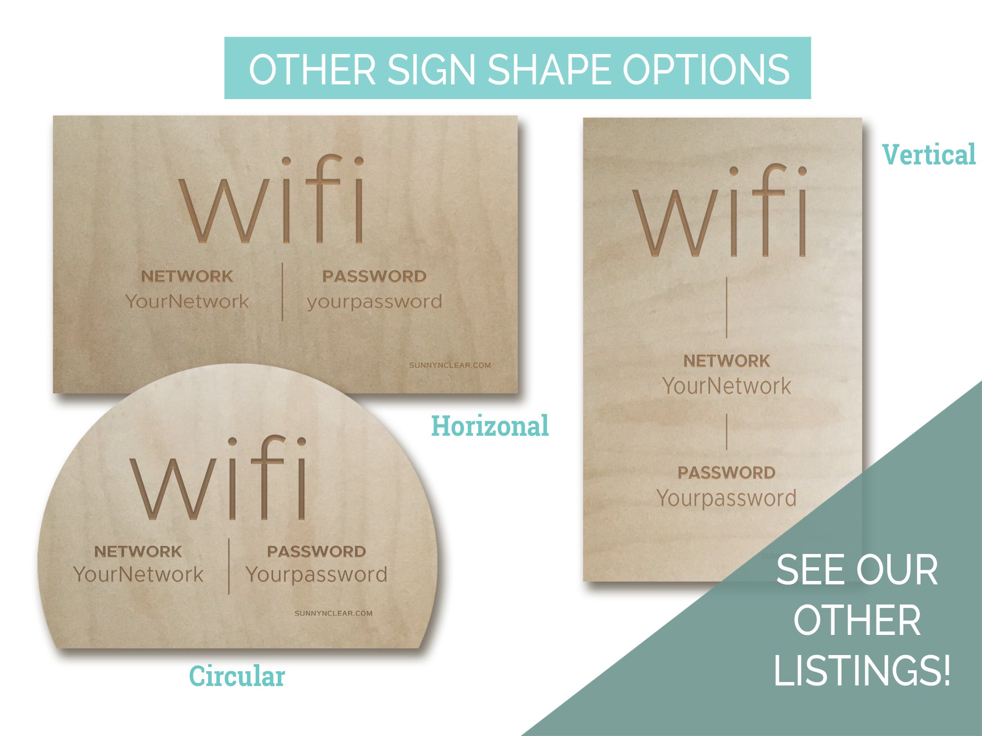 Arch WiFi Password Sign, Wood, Modern Boho – Sunny & Clear