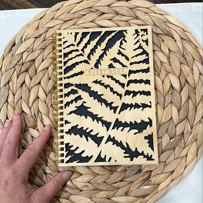 Fern Cutout Wooden Guest Book | Custom Cabin & Airbnb Guestbook