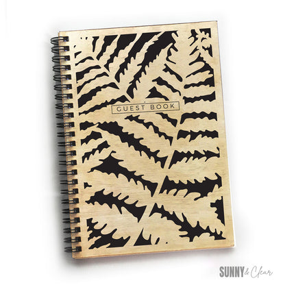 Fern Cutout Wooden Guest Book | Custom Cabin & Airbnb Guestbook