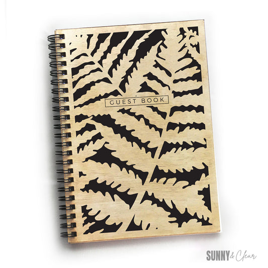 Fern Cutout Wooden Guest Book | Custom Cabin & Airbnb Guestbook