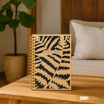 Fern Cutout Wooden Guest Book | Custom Cabin & Airbnb Guestbook