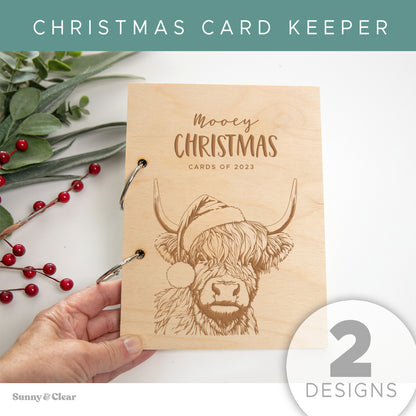 Christmas Card Holder SVG Highland Cow Card Keeper, Card Book, Card Bi Sunny & Clear Christmas Card Holder SVG Highland Cow Card Keeper, Card Book, Card Bi Sunny & Clear