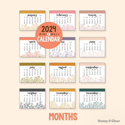 2024 Wall Calendar, Monthly Hanging Calendars, Boho Chic Wall Decor Wood