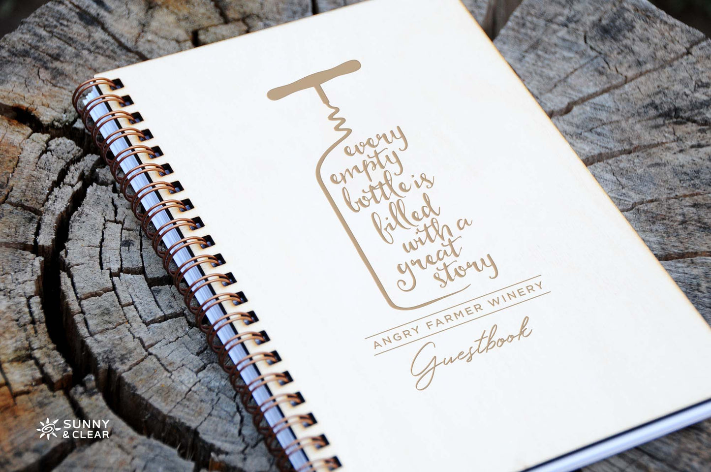 Winery Guest Book, Wine Story, AirBNB, Laser Engraved, Personalized