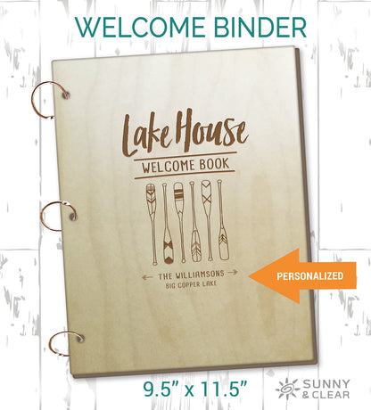 Lake House Bundle - Welcome Book Binder + Guest Book Set + Wifi Sign, VRBO AirBNB