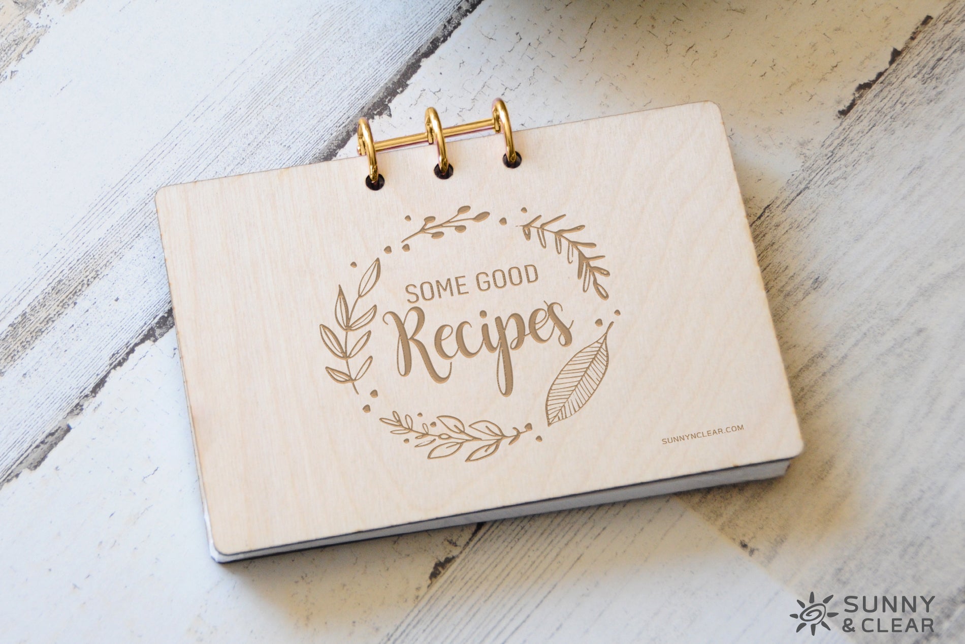 Recipe Card Binder - 4x6, Wood Covers, 14 Designs, Personalized