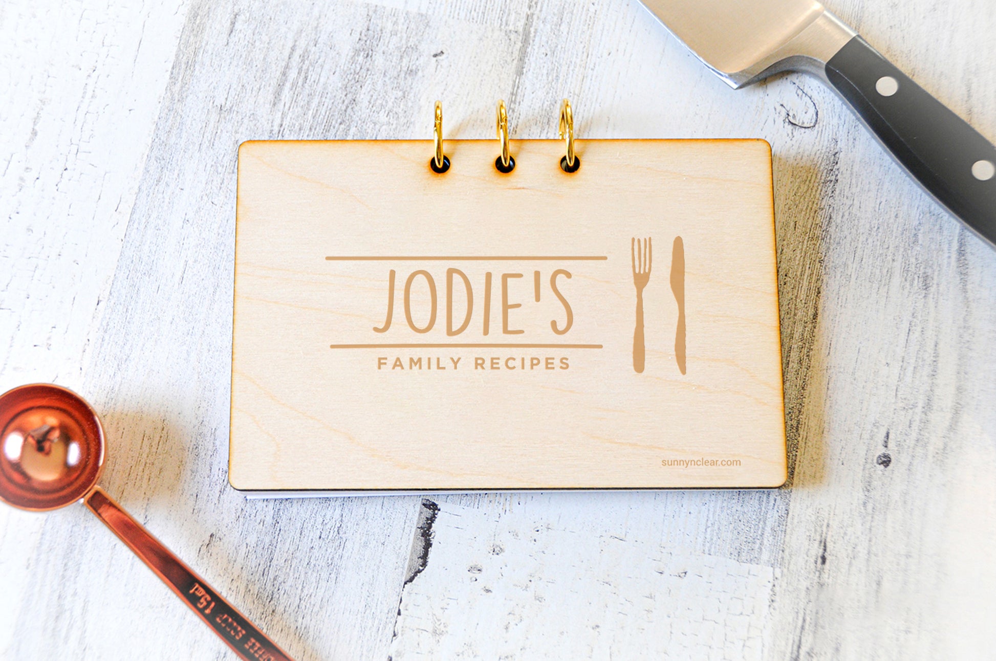 personalized recipe card binder Fork & Knife, Recipe Card Binder, 4x6 Personalized – Sunny & Clear