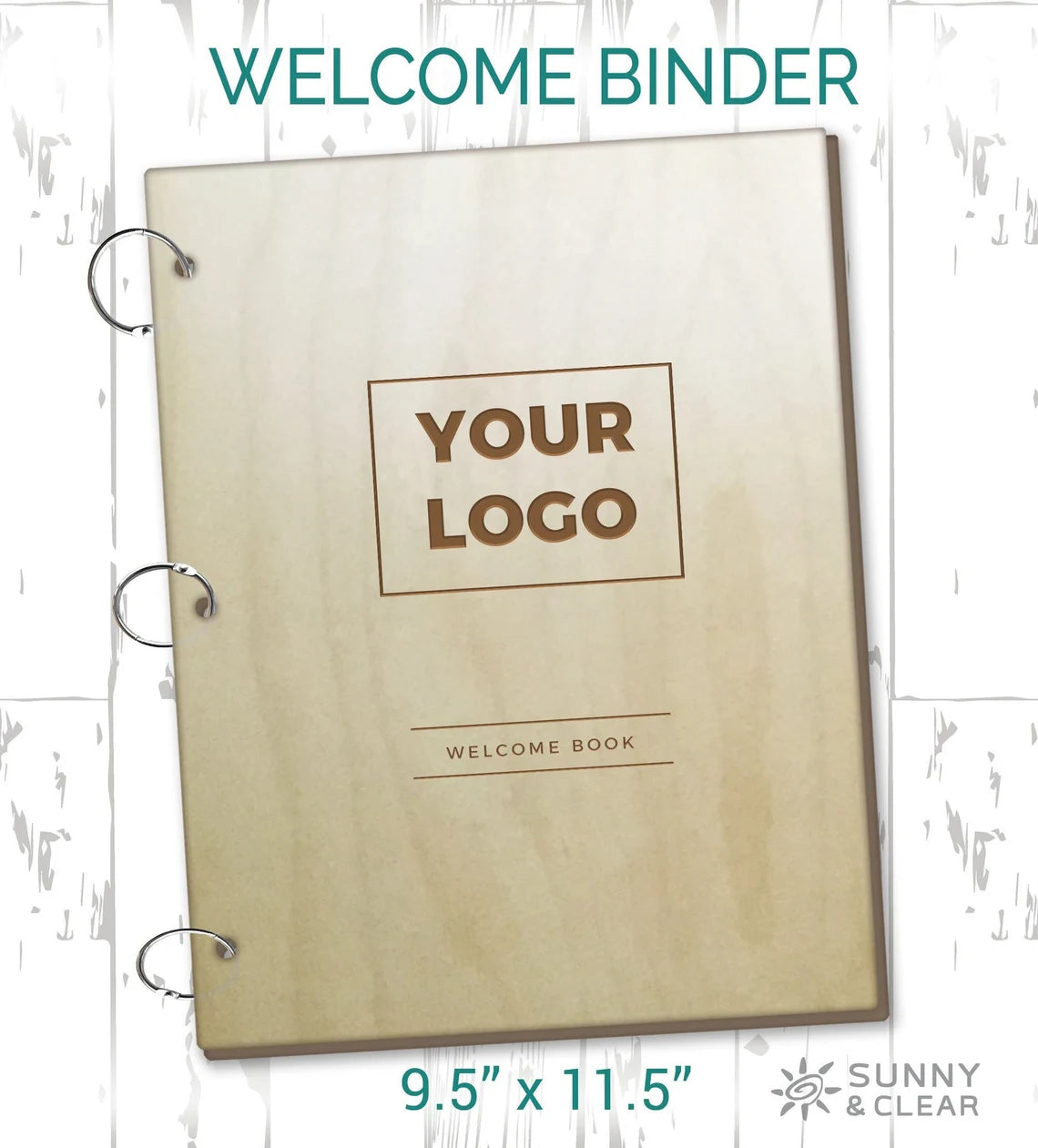 AirBNB Welcome Book Binder With Your Logo, Custom, Personalized Home Rental Book