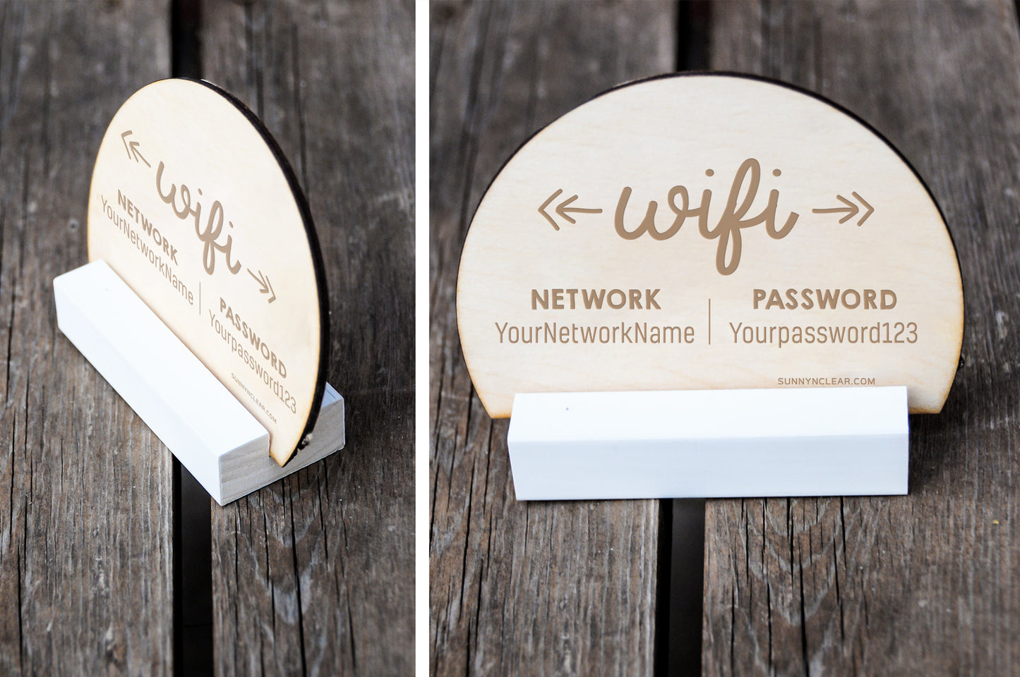 Boho Wood WiFi Password Sign