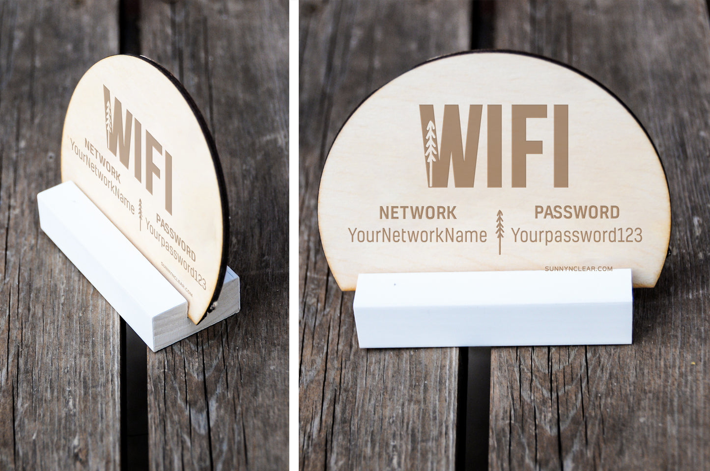 Trees Bold WiFi Password Sign, Wood