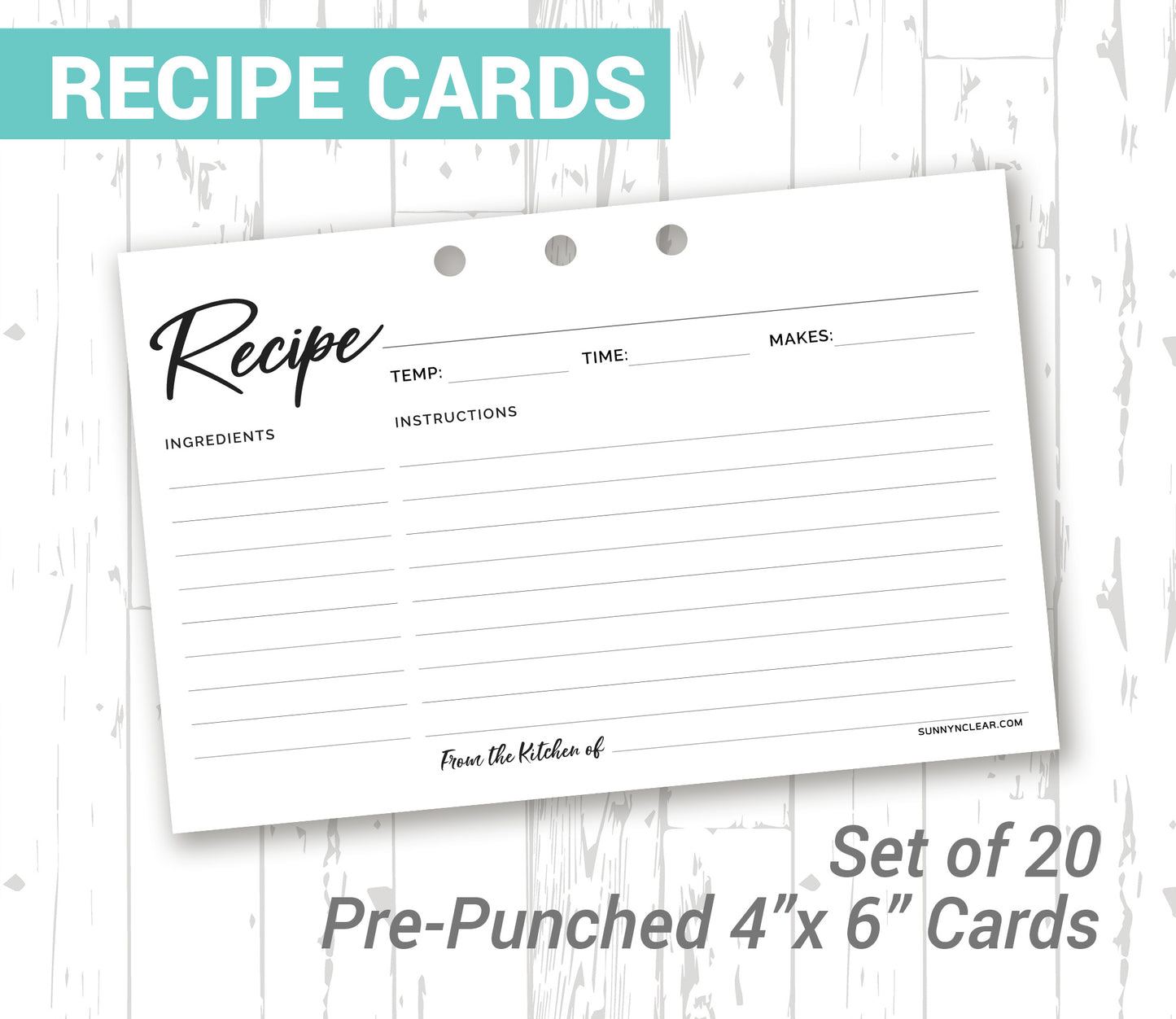 Pie, Recipe Card Binder, 4x6 Personalized