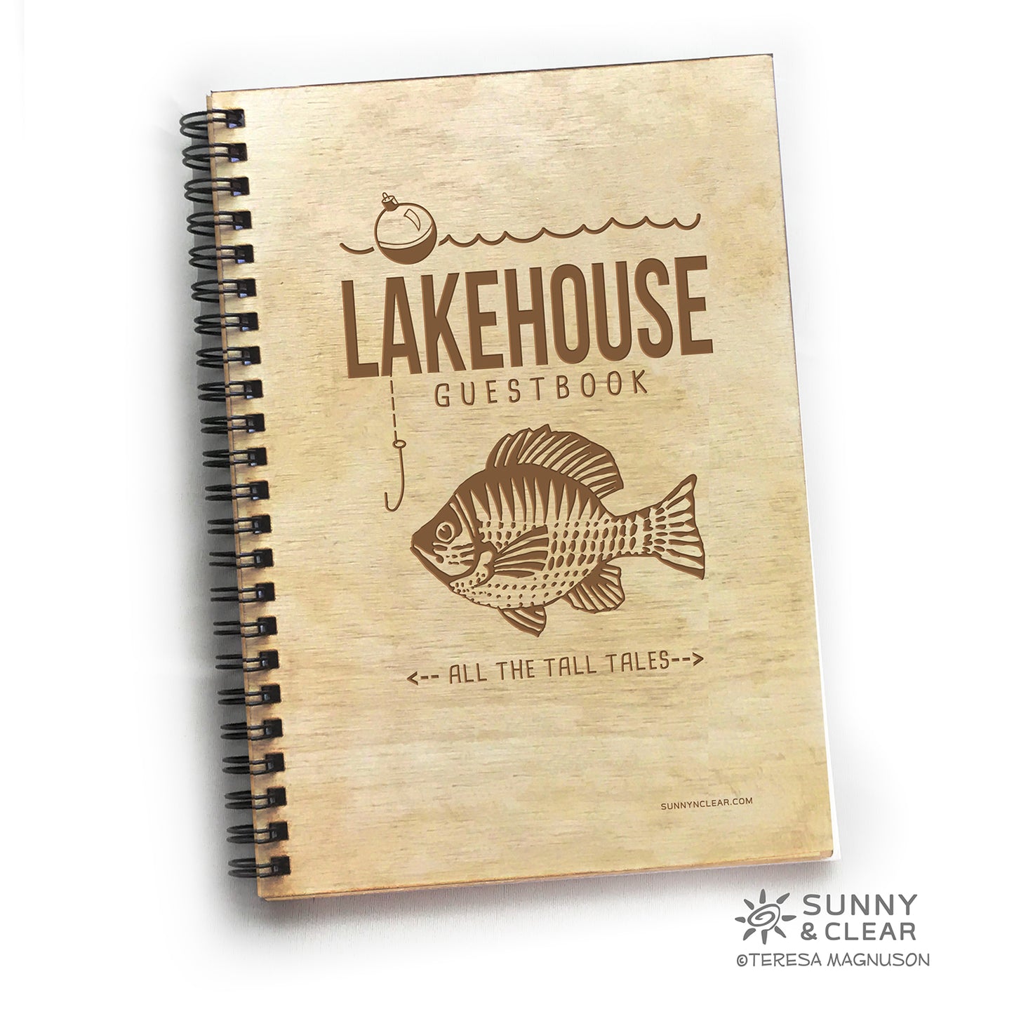 Lake House Guest Book, Fish, Sunfish, Personalized