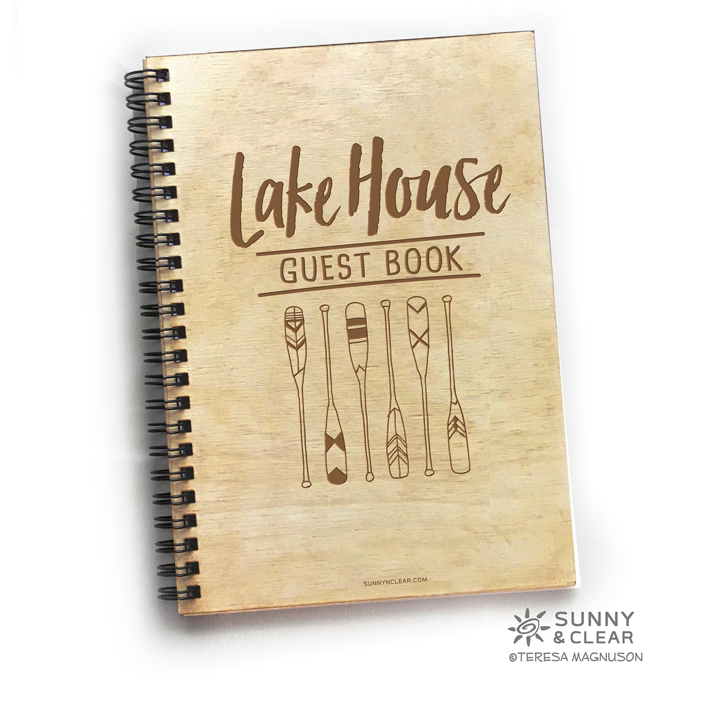 Lake House Guest Book, Oars, Paddles, Personalized