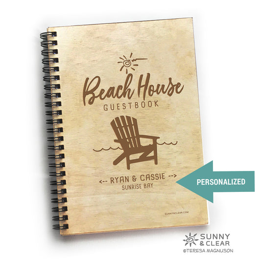 Beach House Guest Book, Beach Chair, Adirondack, Personalized