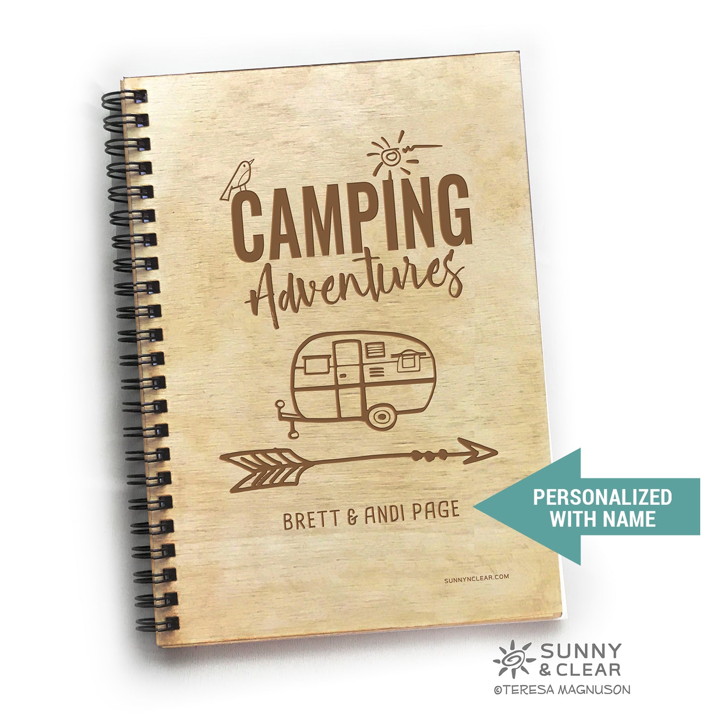 Camping Adventures Guestbook Notebook, Vacation Journal, Personalized Custom