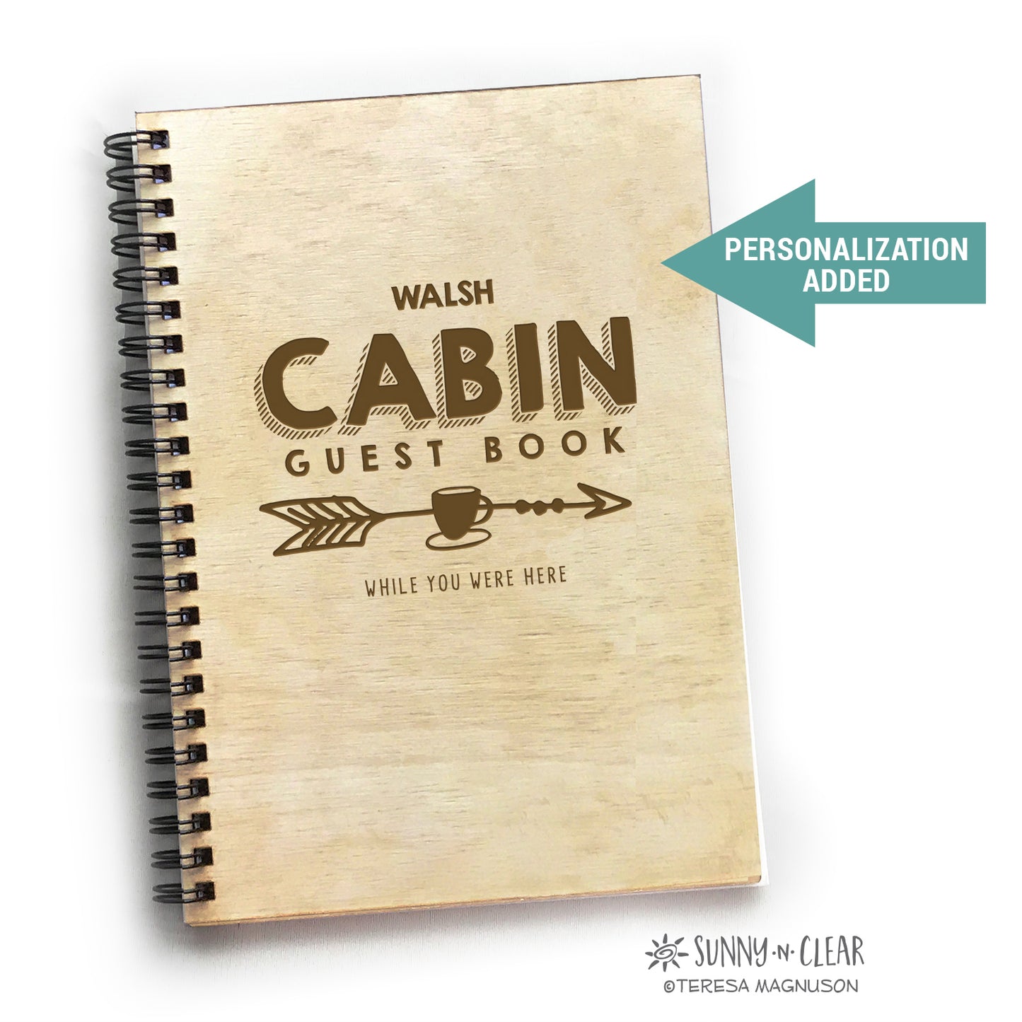 Cabin Guest Book, Coffee Cup, Personalized