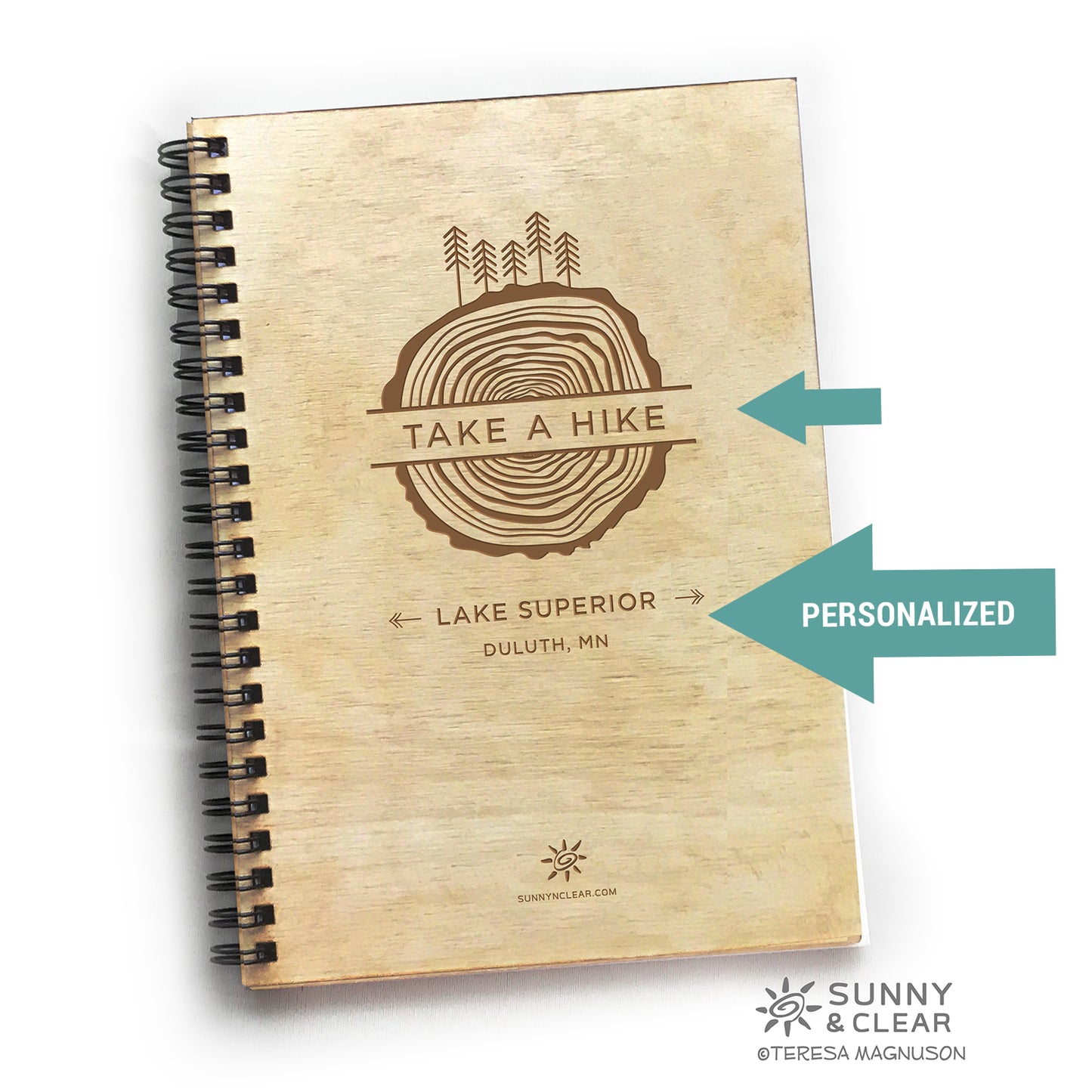 Cabin Guest Book, Log Tree Rings, Personalized