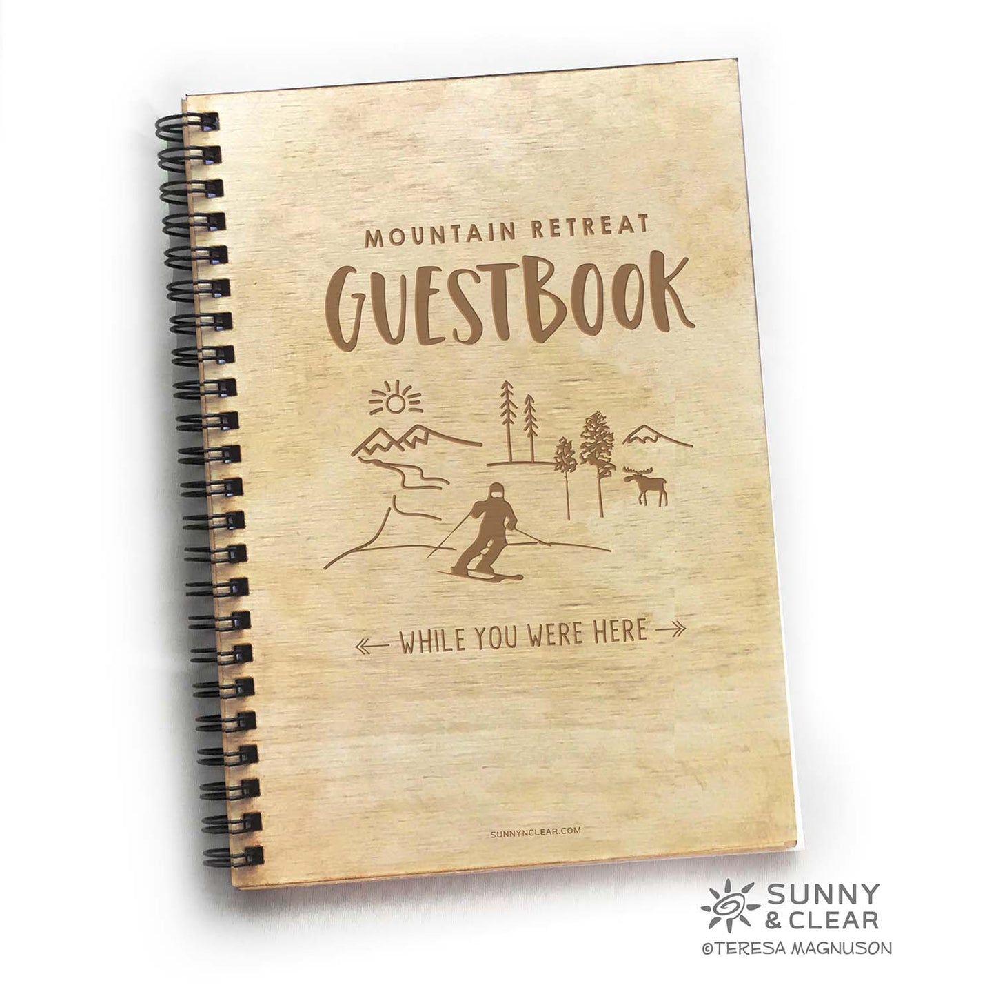 Ski Guest Book, Personalized, AirBNB, Vacation Rental, Down the Mountain