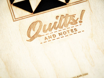 Barn Quilt Wood Notebook, Quilting Notes, Journal